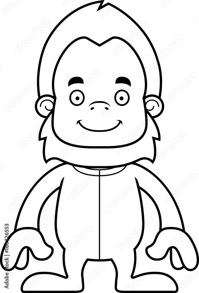 Cartoon Smiling Sasquatch In Pajamas Cartoon Smiling Sasquatch In Pajamas