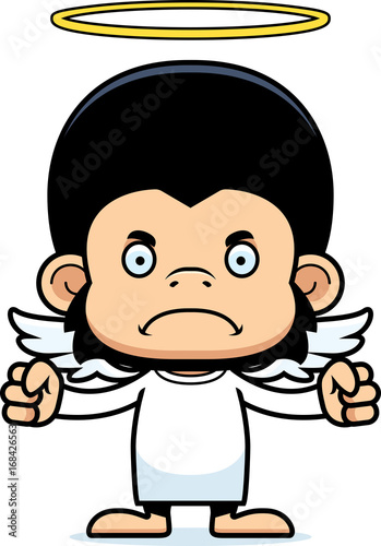Cartoon Angry Angel Chimpanzee
