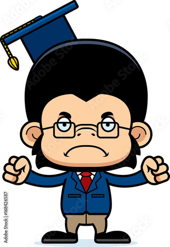 Cartoon Angry Teacher Chimpanzee