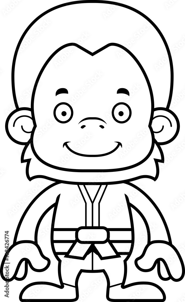Cartoon Smiling Karate Orangutan Cartoon Smiling Karate Orangutan