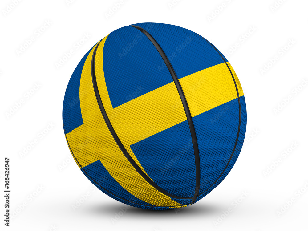 Basketball ball Sweden flag