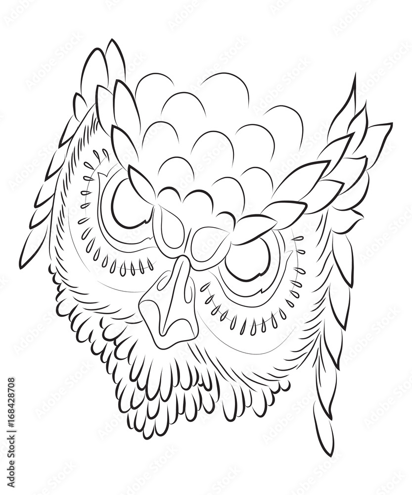 Obraz premium Owl is a wise and menacing sight of silhouette.Filin