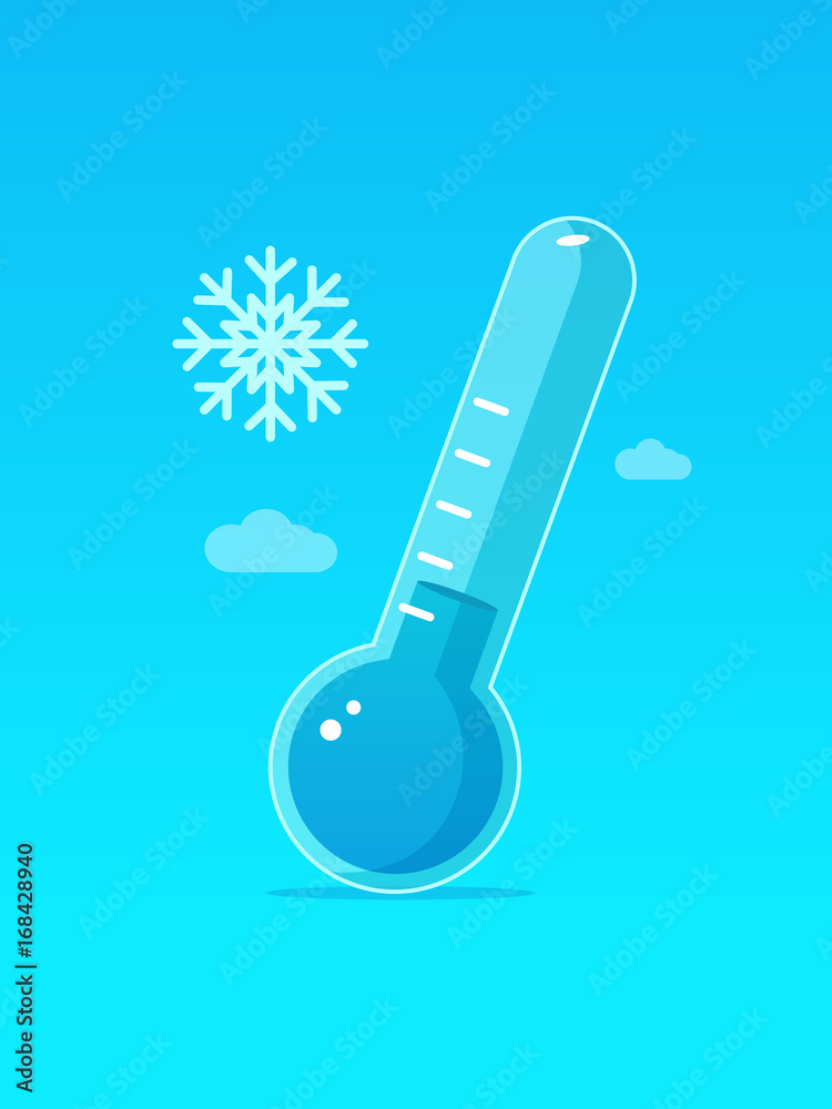Thermometer with snowflake icon vector illustration Thermometer with snowflake icon vector illustration
