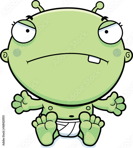 Cartoon Baby Alien Mad