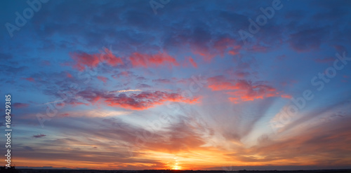 Natural Sunset Sunrise. Bright Dramatic Sky © velishchuk