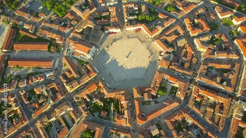 Aerial view of star-shape town of Palmanova, Italy photo