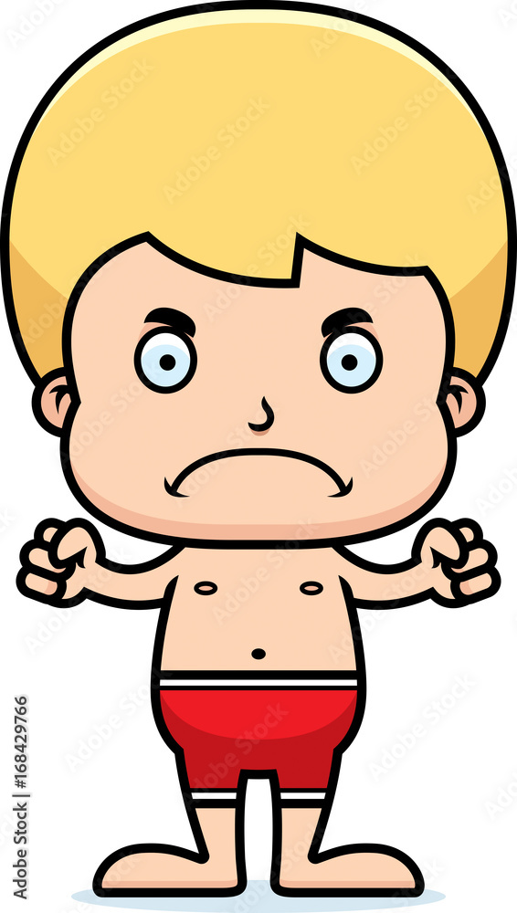 Cartoon Angry Boy Swimsuit