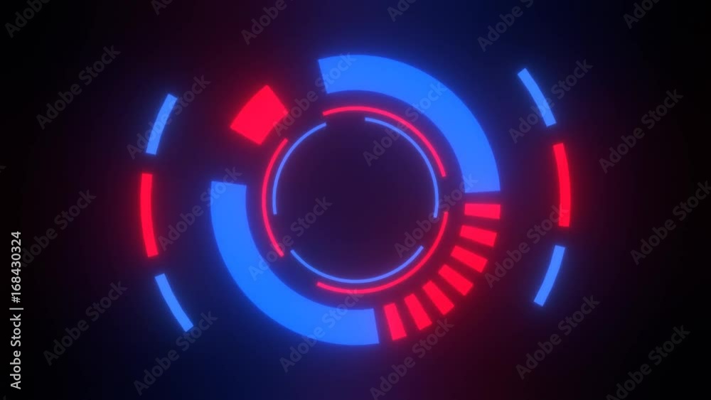 Futuristic HUD background loop for logo or text 3d render Futuristic HUD background loop for logo or text 3d render