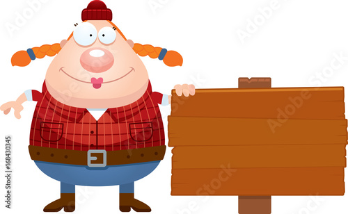 Cartoon Lumberjack Sign