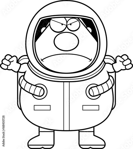 Cartoon Astronaut Angry