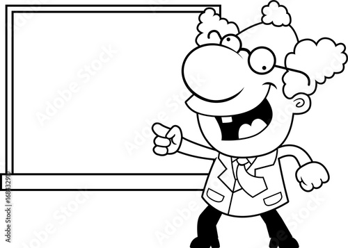 Cartoon Mad Scientist Chalkboard