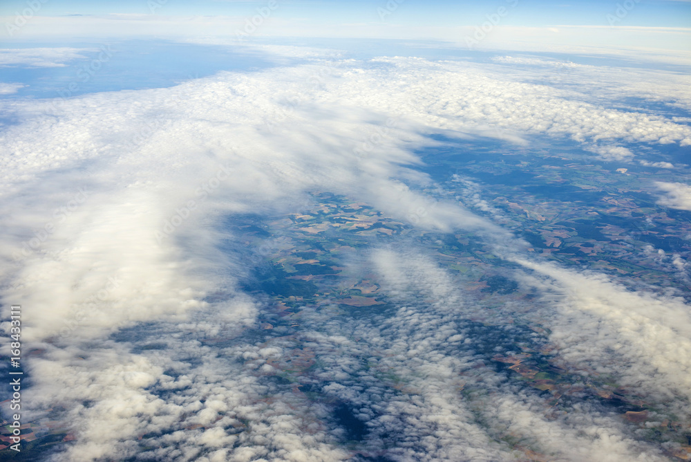 Fototapeta premium View over clouds from an airplane