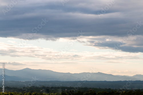 colorful dramatic sky with cloud at sunset