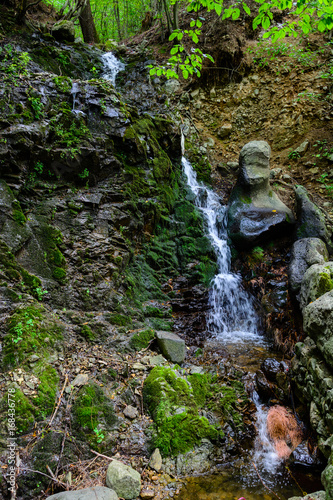 Amazing landscape with wild waterfall  Armenia