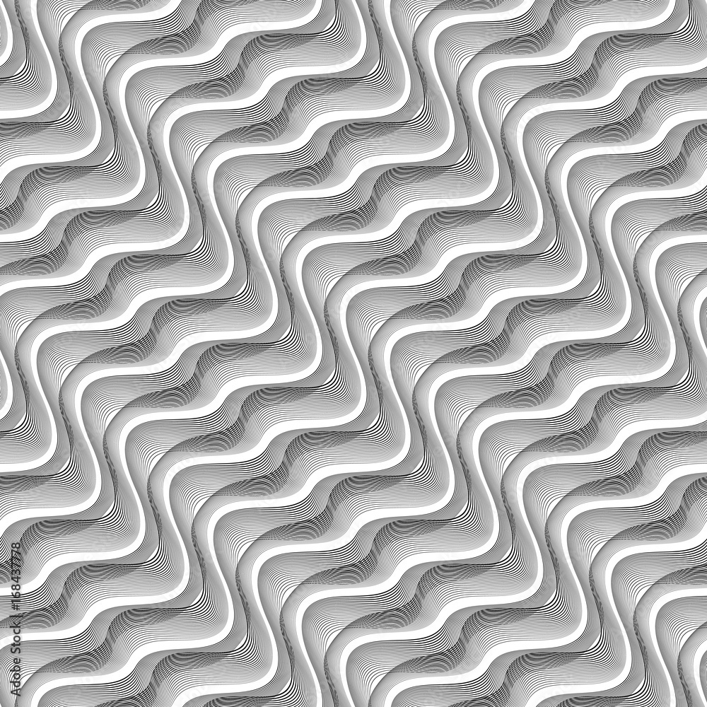 Design seamless monochrome waving pattern