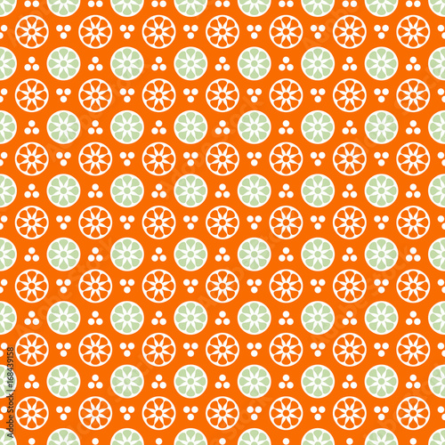 Seamless pattern on orange background