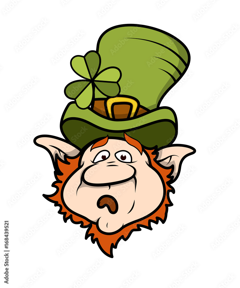 Scared Cartoon Leprechaun