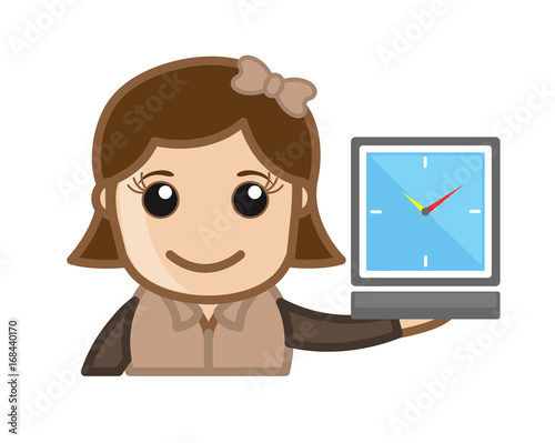 Girl Presenting Alarm Clock