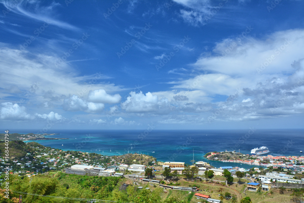 Aerial view of Grenada,