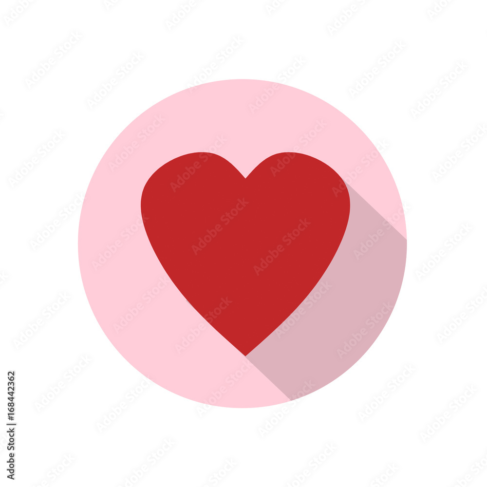 Red Heart Round Flat Medical Icon Illustration