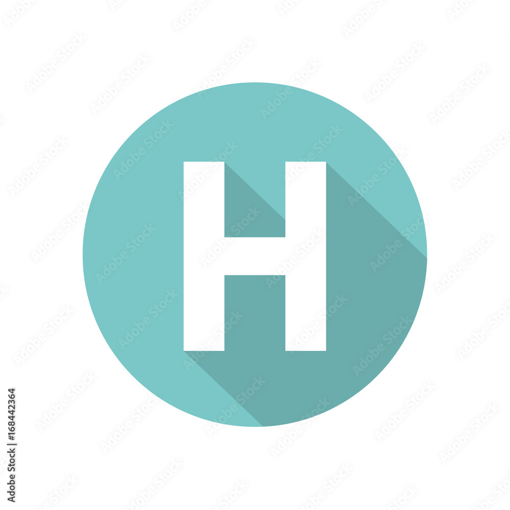 Hospital Sign Round Flat Medical Icon Illustration Hospital Sign Round Flat Medical Icon Illustration