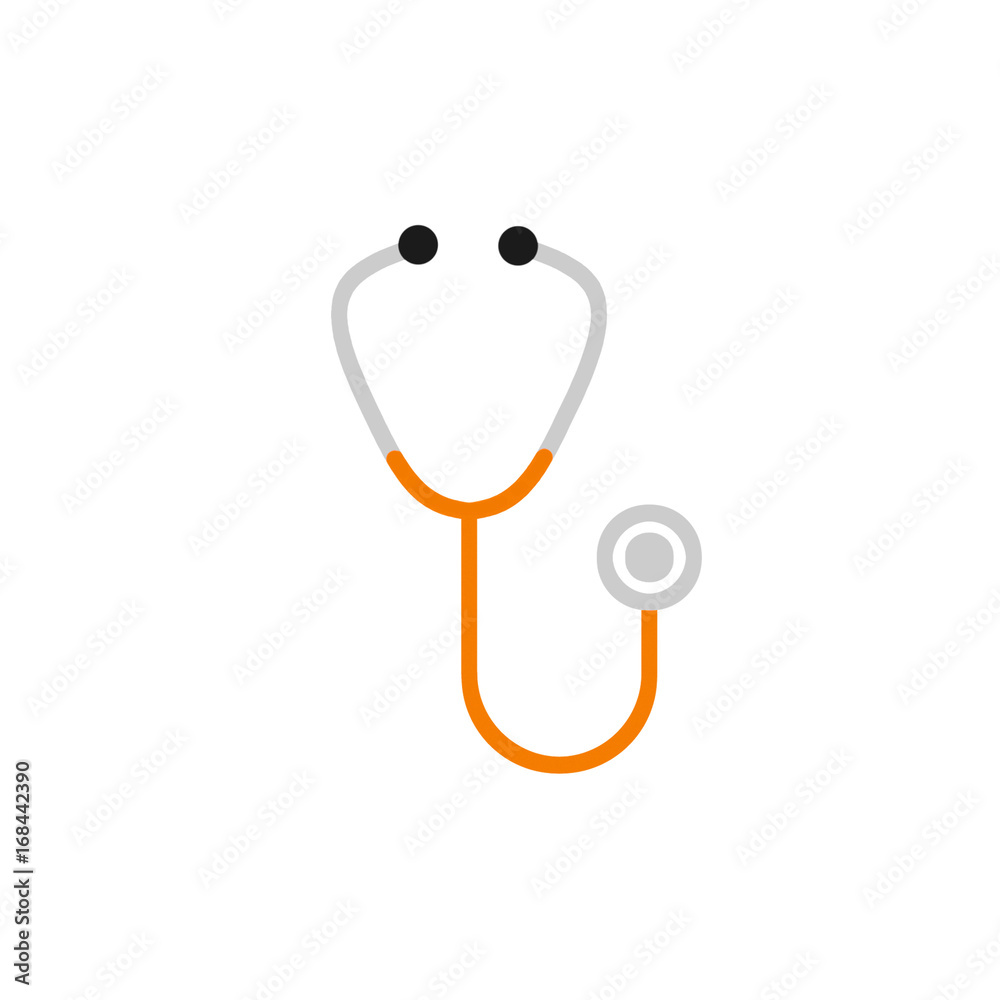 Stethoscope Flat Medical Icon Illustration Stethoscope Flat Medical Icon Illustration