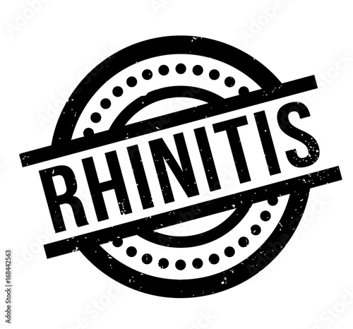 Rhinitis rubber stamp. Grunge design with dust scratches. Effects can be easily removed for a clean, crisp look. Color is easily changed.