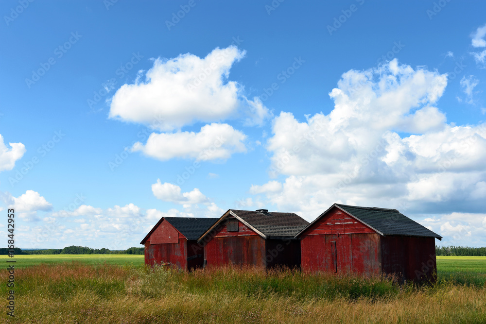 Three Red Granaries