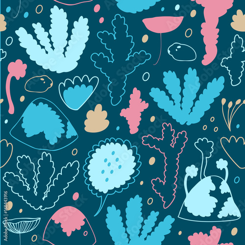 Cute nordic forest, scandinavian seamless vector pattern. Decorative cosiness winter background