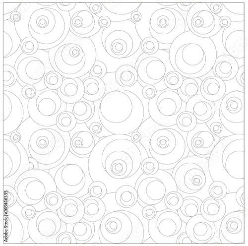Seamless monochrome pattern with black line circles on white stock vector illustration
