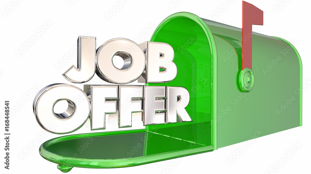 Job Offer Mailbox Receive Employment Message Letter 3d Illustration
