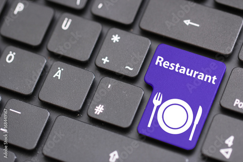 Restaurant Zeichen auf Tastatur
