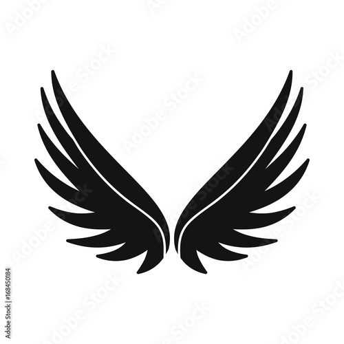 Bird wings black simple silhouette icon vector illustration for design and web isolated on white