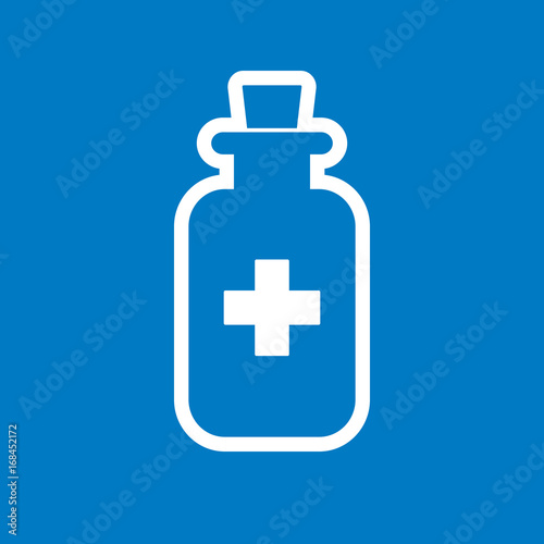 Medizin - Icon, Piktogramm, grafisches Element - weiß, blau - Hintergrund