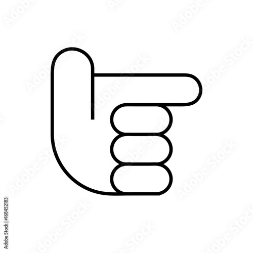 Hand, Zeigefinger - Icon, Piktogramm, grafisches Element - schwarz, weiß, s/w - outline