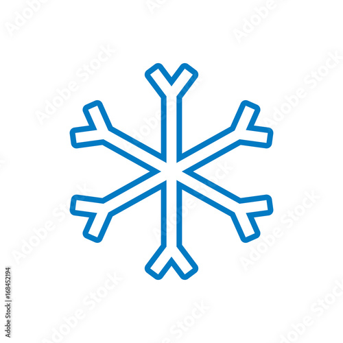 Schneeflocke, Eiskristall - Icon, Piktogramm, grafisches Element - blau - outline