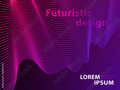 Futuristic Template Design Background. Modern Abstract 3D Line Geometric Halftone Gradients for Presentation, Magazines, Flyers, Placards, Posters, Banners and Business Cards. Vector EPS 10
