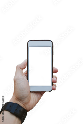 Hand holding smartphone