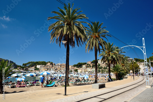 Beach of Port de Soller in Majorca  Spain