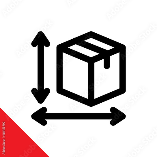 Illustration icon for measurement of goods dimension