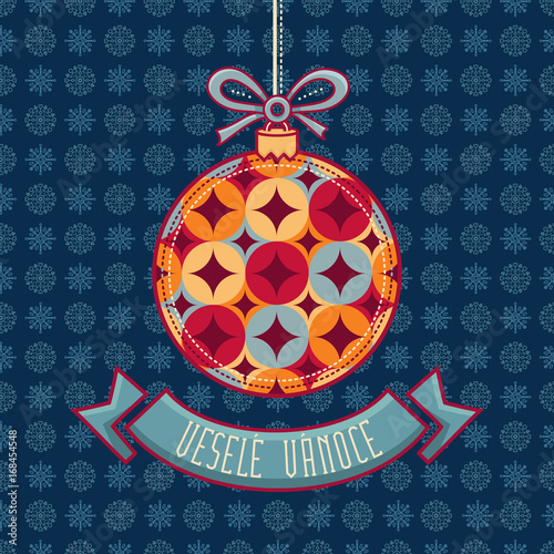 Czech language. Vesele Vanoce. Christmas message. 