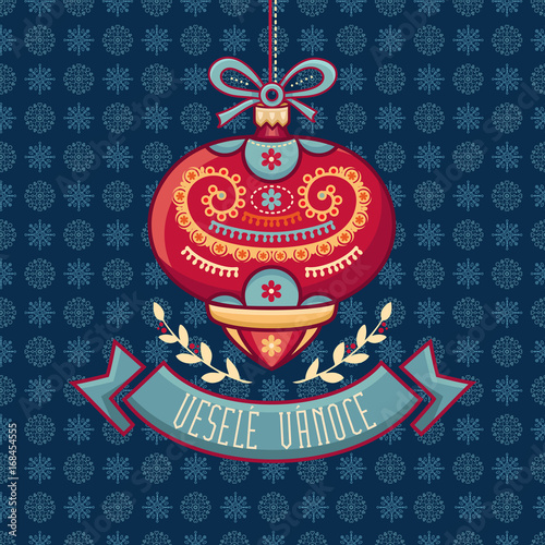 Czech language. Vesele Vanoce. Christmas message. 