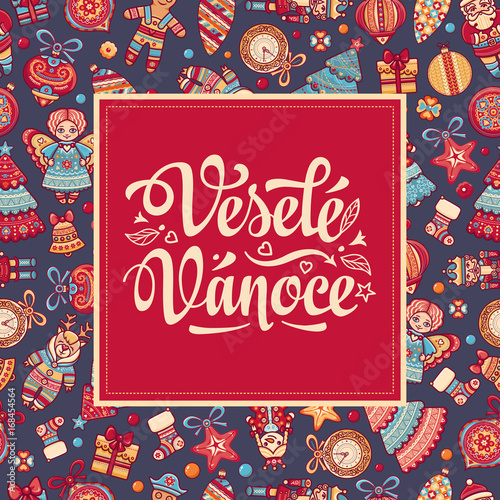 Czech language. Vesele Vanoce. Christmas message. 