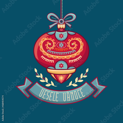 Czech language. Vesele Vanoce. Christmas message. 
