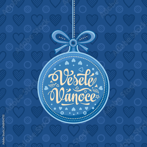 Vesele Vanoce Greeting Card in heart form.
