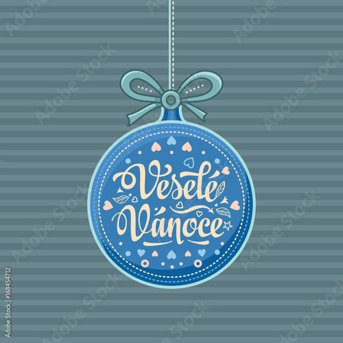 Vesele Vanoce Greeting Card in heart form.