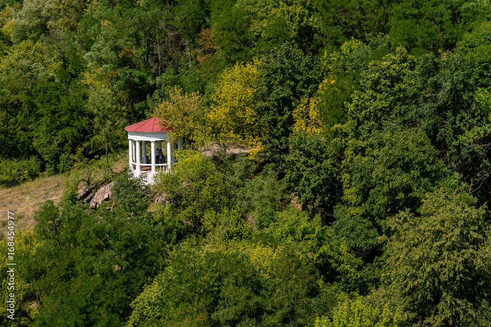 Fototapeta premium City park in Zhitomir, Ukraine - always open for visitors. Summer noon photo 