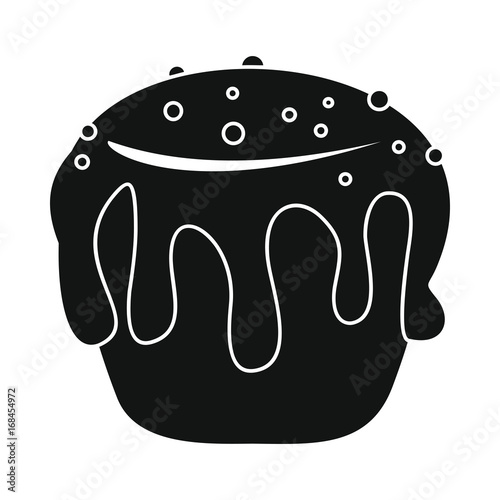 Easter cake bakery product in black simple silhouette style icons vector illustration for design