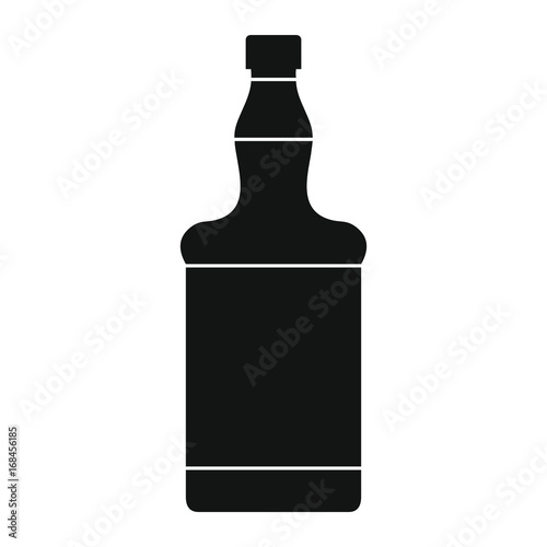 Bottle alcohol whiskey in black simple silhouette style icons vector illustration for design and web