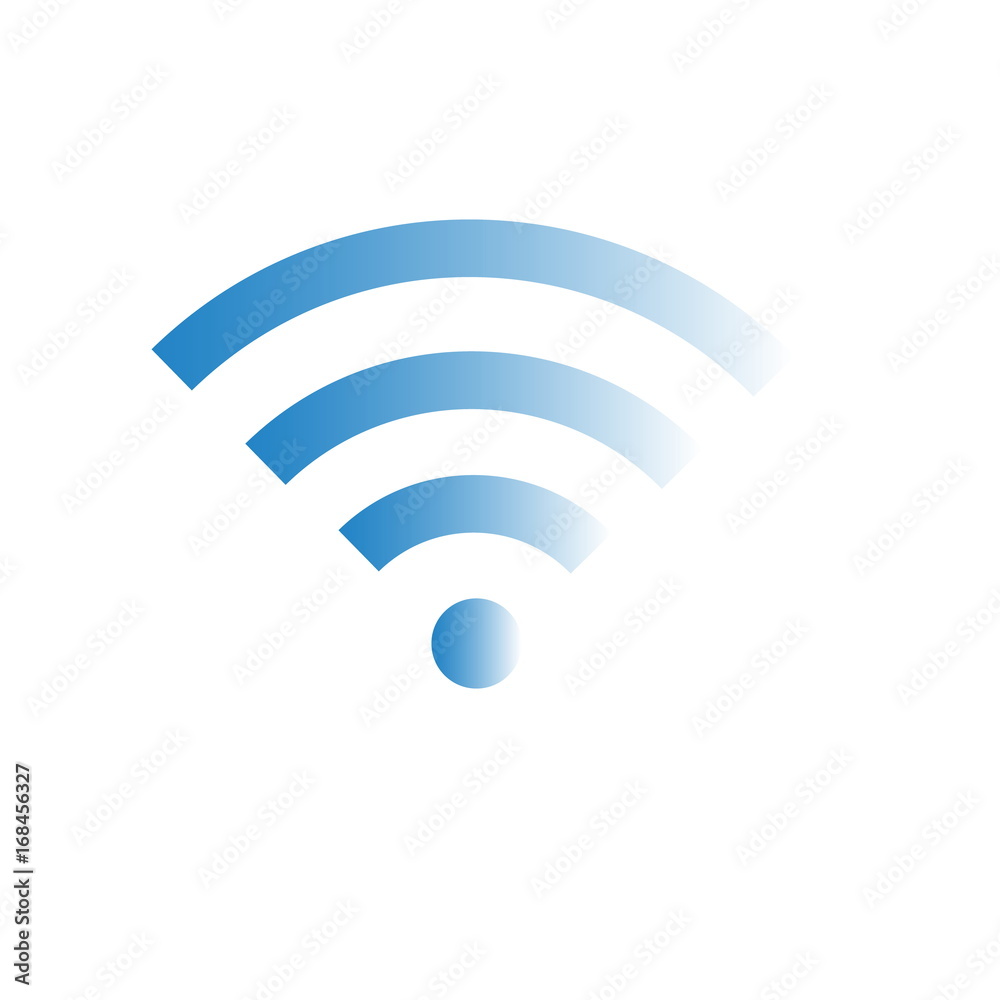Blue wifi icon vector, Wireless internet sign isolated on white background, Flat style for graphic and web design or template or pattern. Blue wifi icon vector, Wireless internet sign isolated on white background, Flat style for graphic and web design or template or pattern.